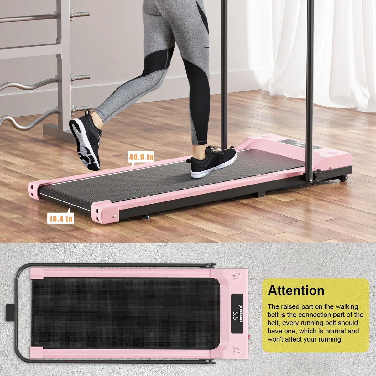 2 in 1 Foldable Electric Small Compact Motorize Treadmill