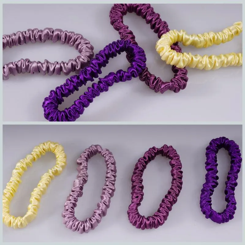 4 Pack Skinny Silk Scrunchies - Noble - dropshipping