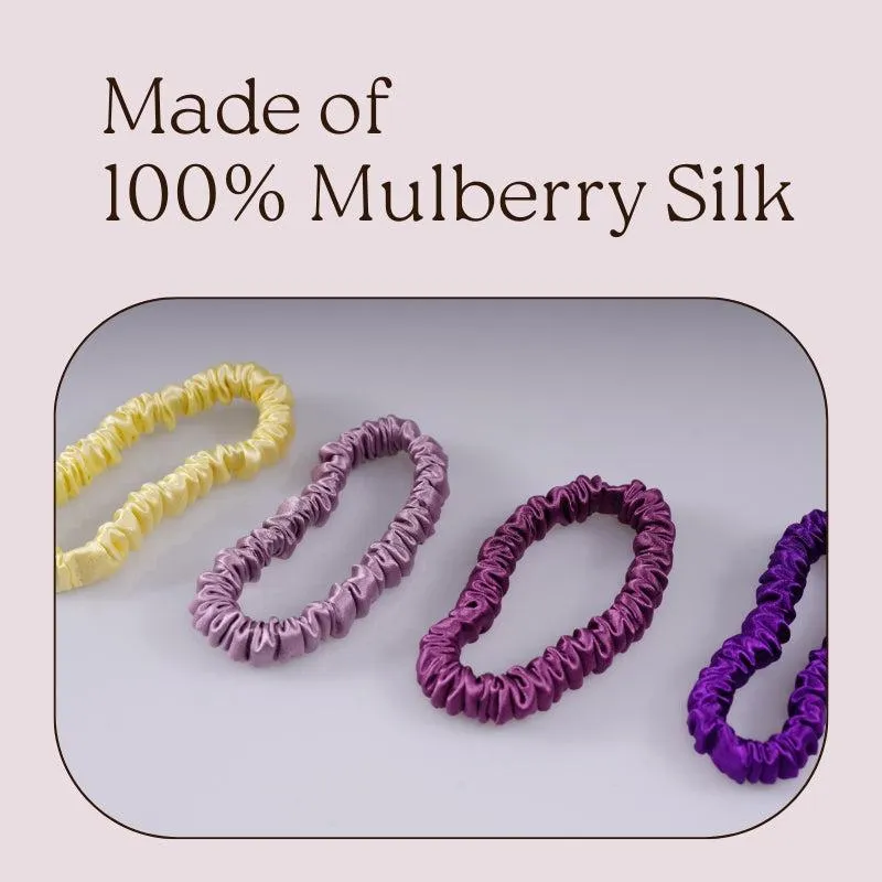 4 Pack Skinny Silk Scrunchies - Noble - dropshipping