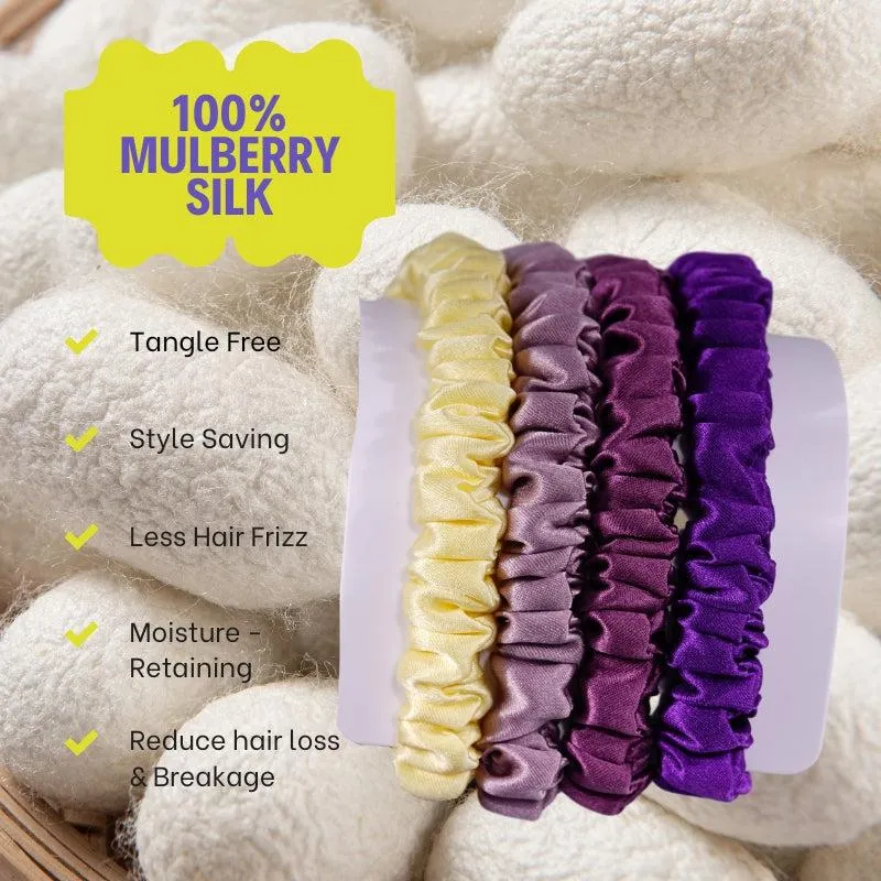 4 Pack Skinny Silk Scrunchies - Noble - dropshipping