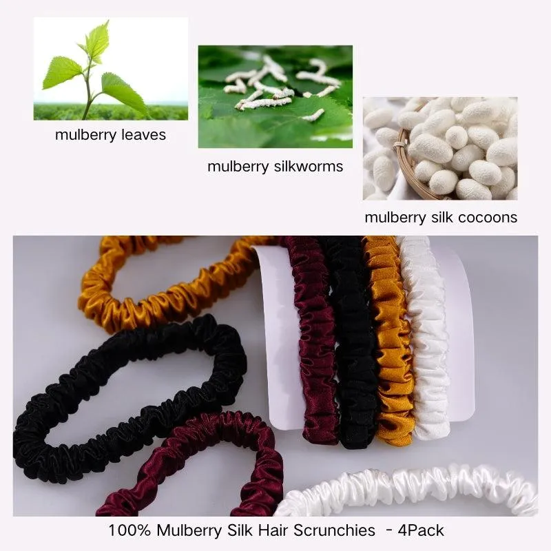 4 Pack Skinny Silk Scrunchies - Vitality - dropshipping