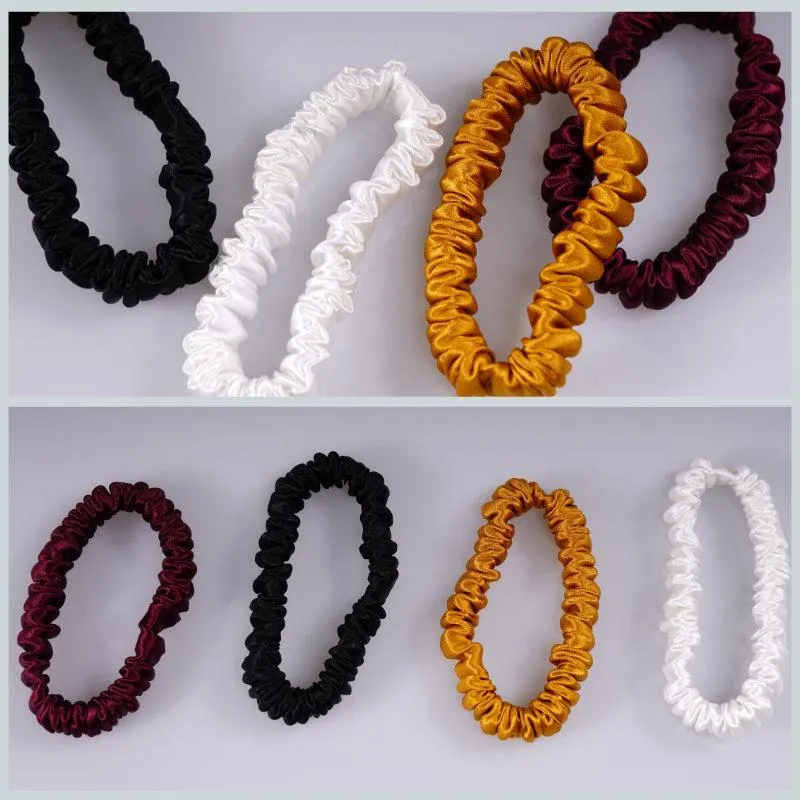 4 Pack Skinny Silk Scrunchies - Vitality - dropshipping