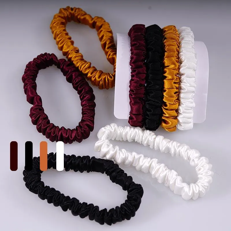 4 Pack Skinny Silk Scrunchies - Vitality - dropshipping