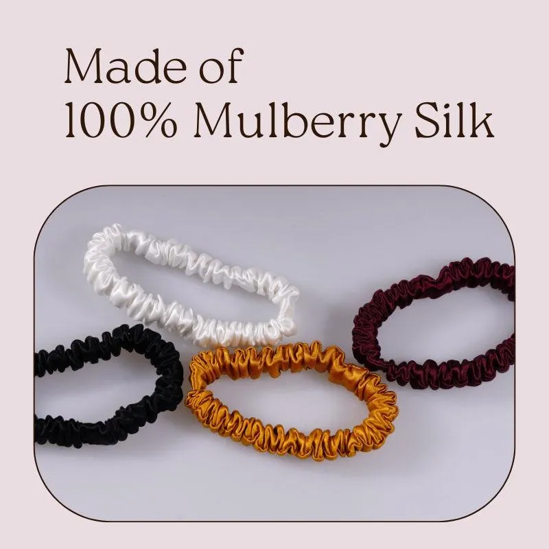 4 Pack Skinny Silk Scrunchies - Vitality - dropshipping
