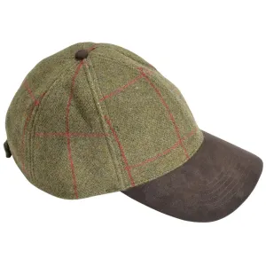 ALAN PAINE Combrook Mens Tweed Baseball Cap - Sage