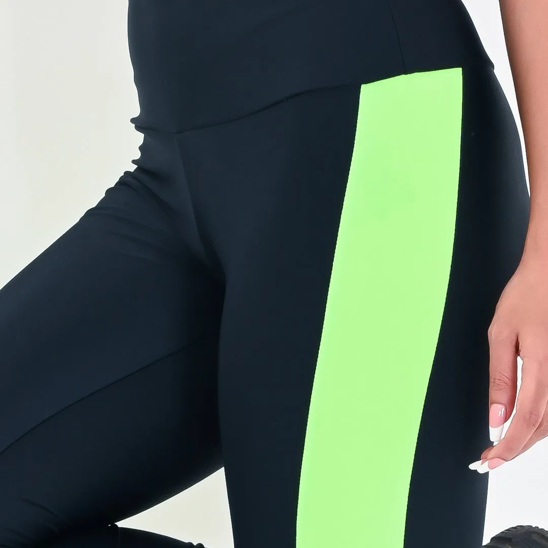 Allure Yoga Pants - Black/Neon