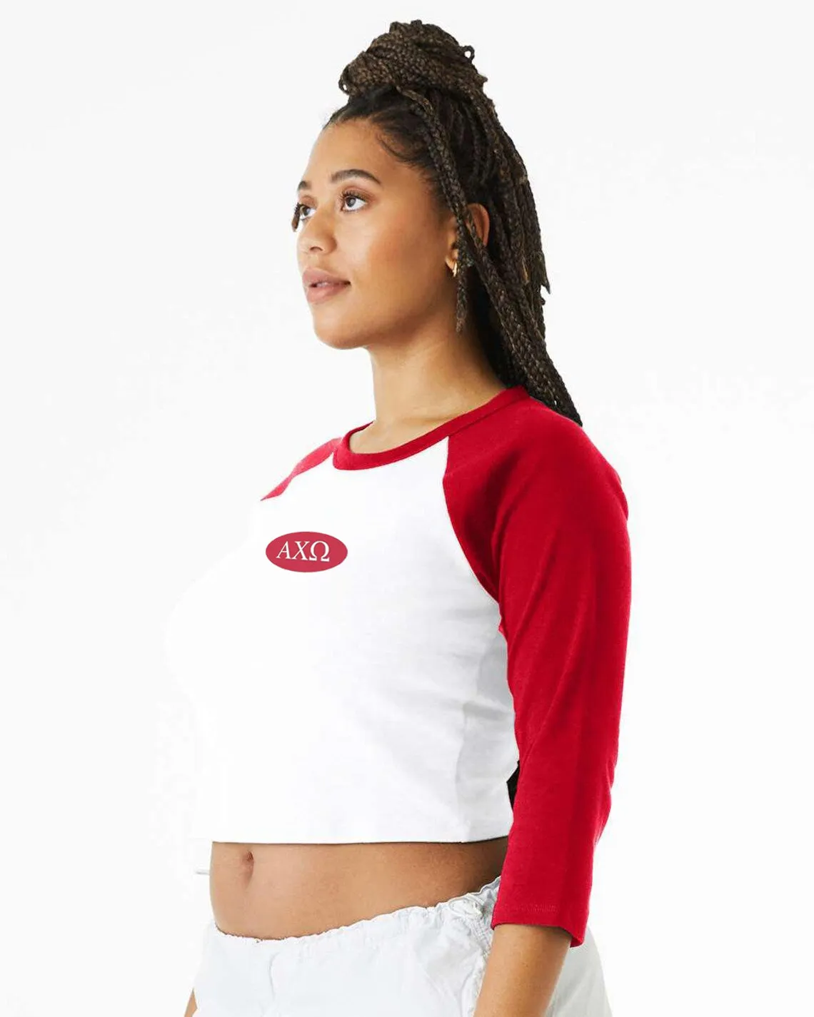 Alpha Chi Omega Sorority Raglan Fitted Baby Tee
