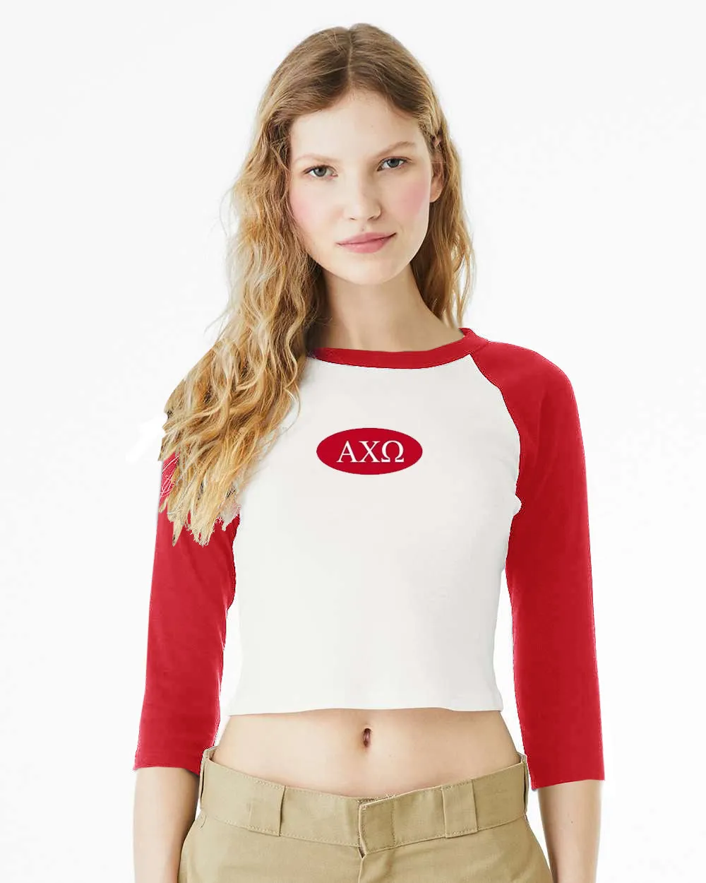 Alpha Chi Omega Sorority Raglan Fitted Baby Tee