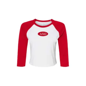 Alpha Chi Omega Sorority Raglan Fitted Baby Tee