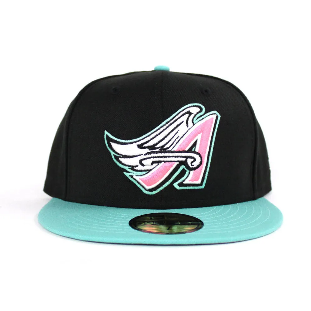 Anaheim Angels New Era 59Fifty Fitted Hat (Air Jordan 1 High Igloo Rust Pink Gray Under Brim)