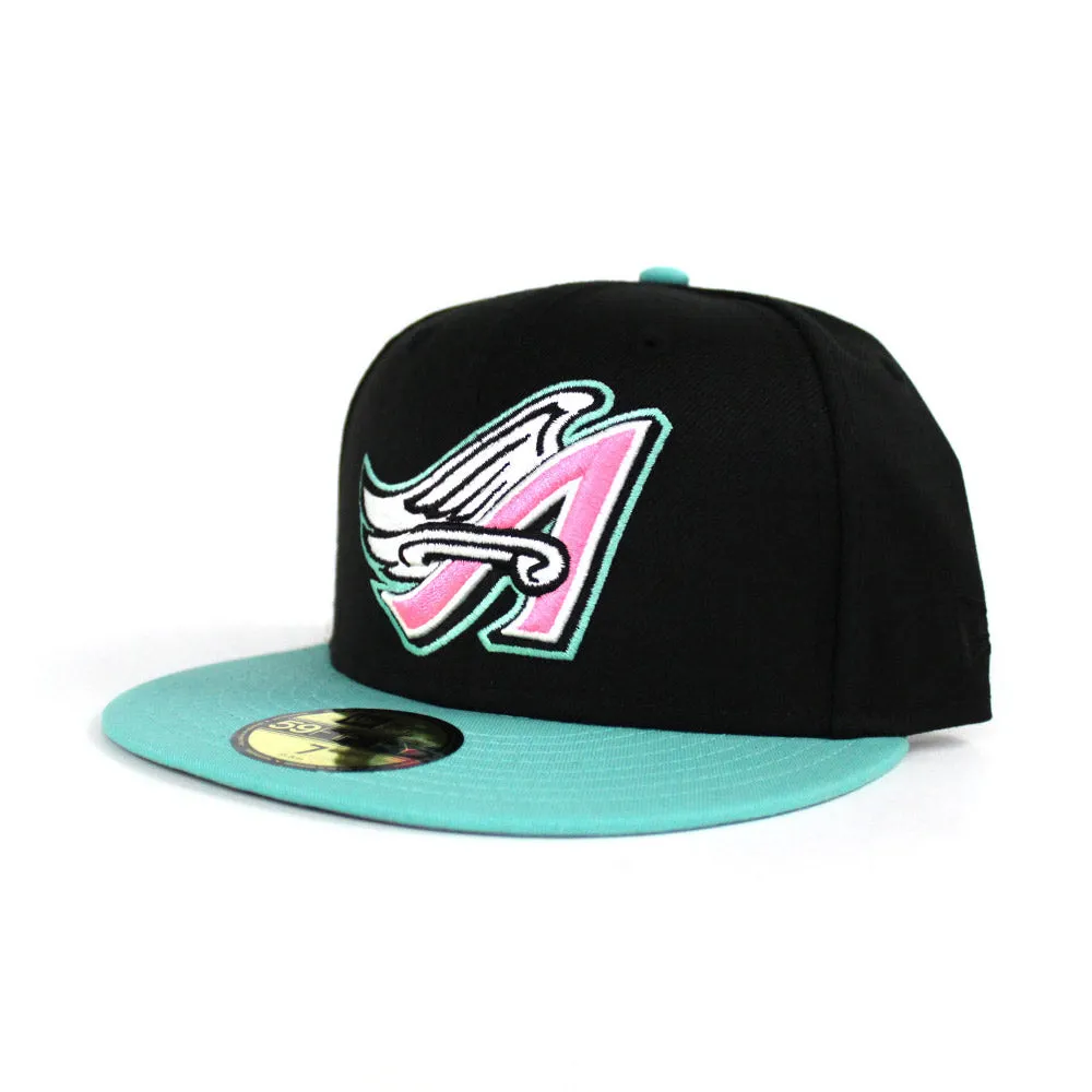 Anaheim Angels New Era 59Fifty Fitted Hat (Air Jordan 1 High Igloo Rust Pink Gray Under Brim)