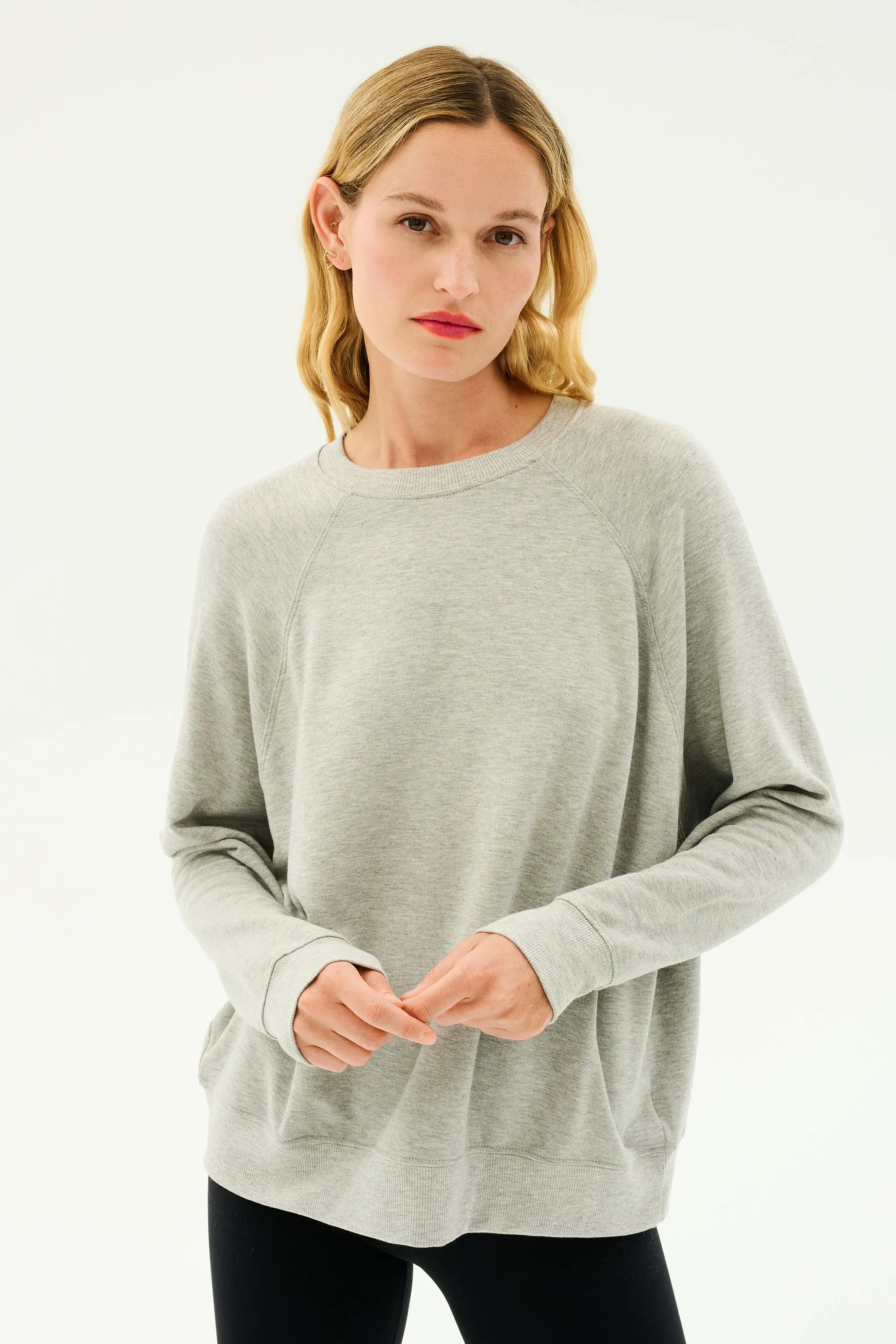 Andie Fleece Sweatshirt - Heather Grey
