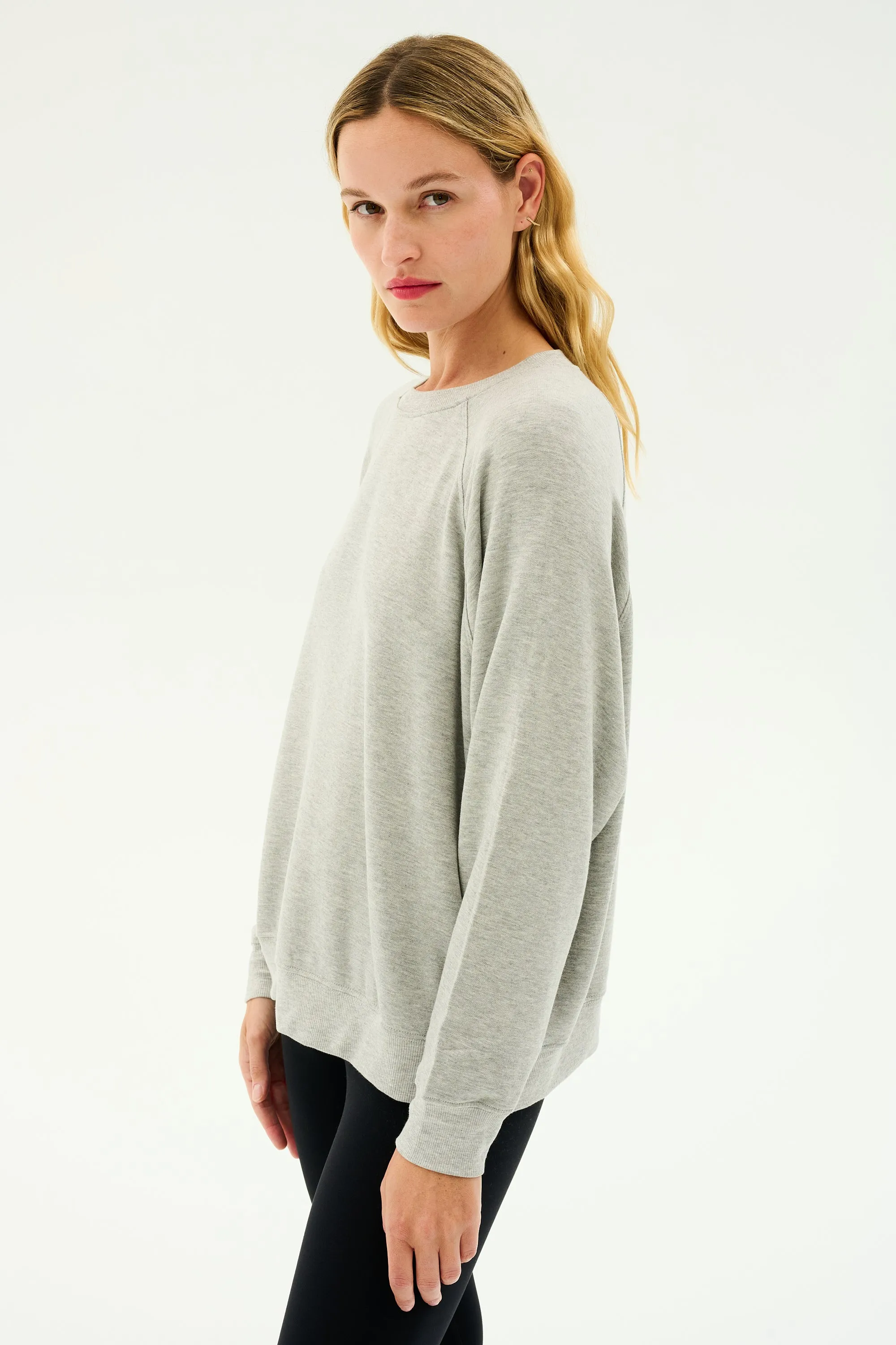 Andie Fleece Sweatshirt - Heather Grey