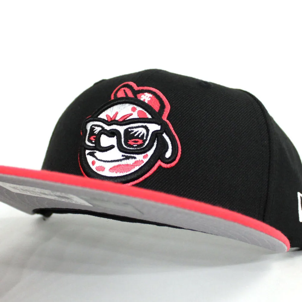 Asheville Tourists New Era 5950 Fitted Hats (Black Lava Red Gray Under Brim)