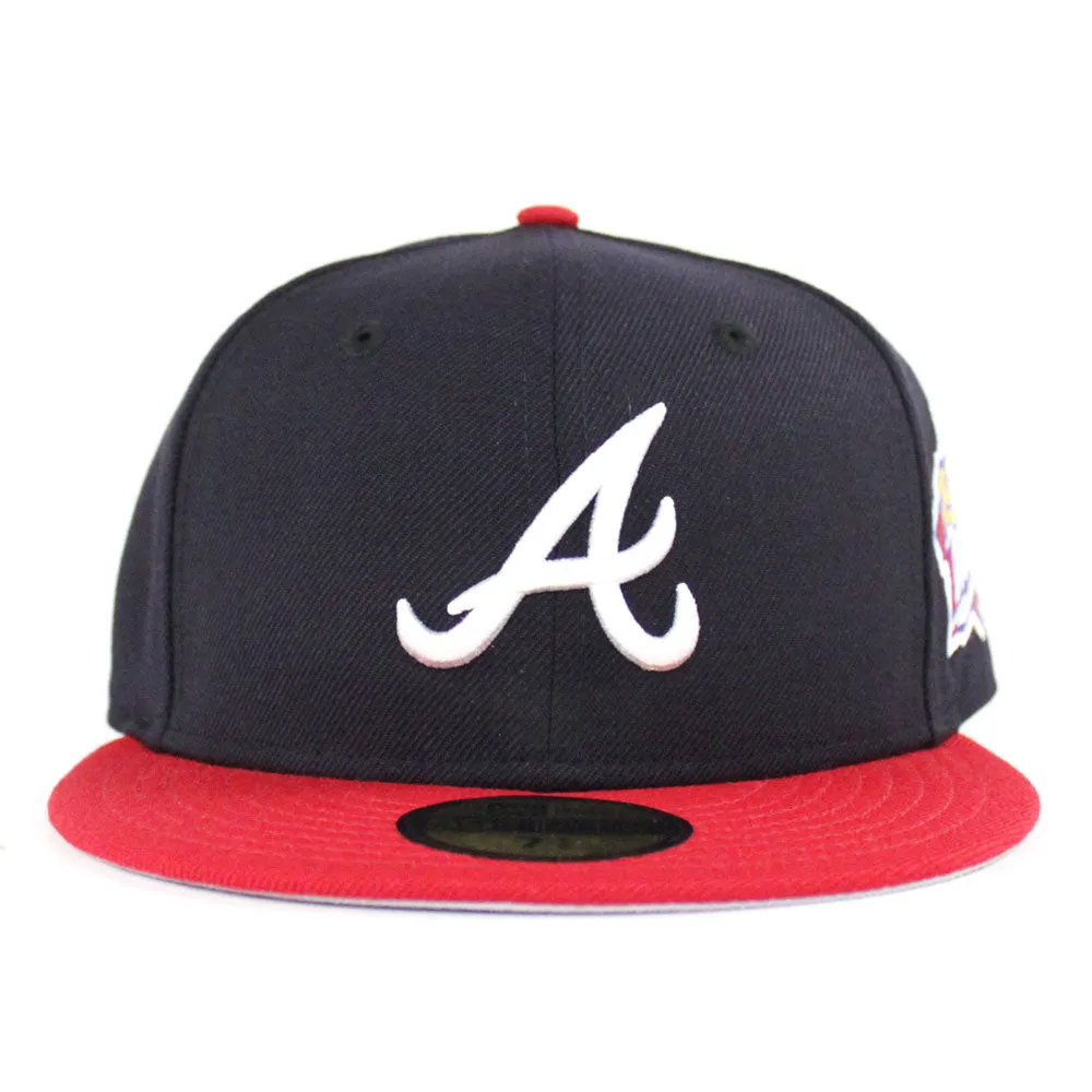 Atlanta Braves 1999 World Series New Era 59Fifty Fitted Hat (Navy Red Gray Under Brim)