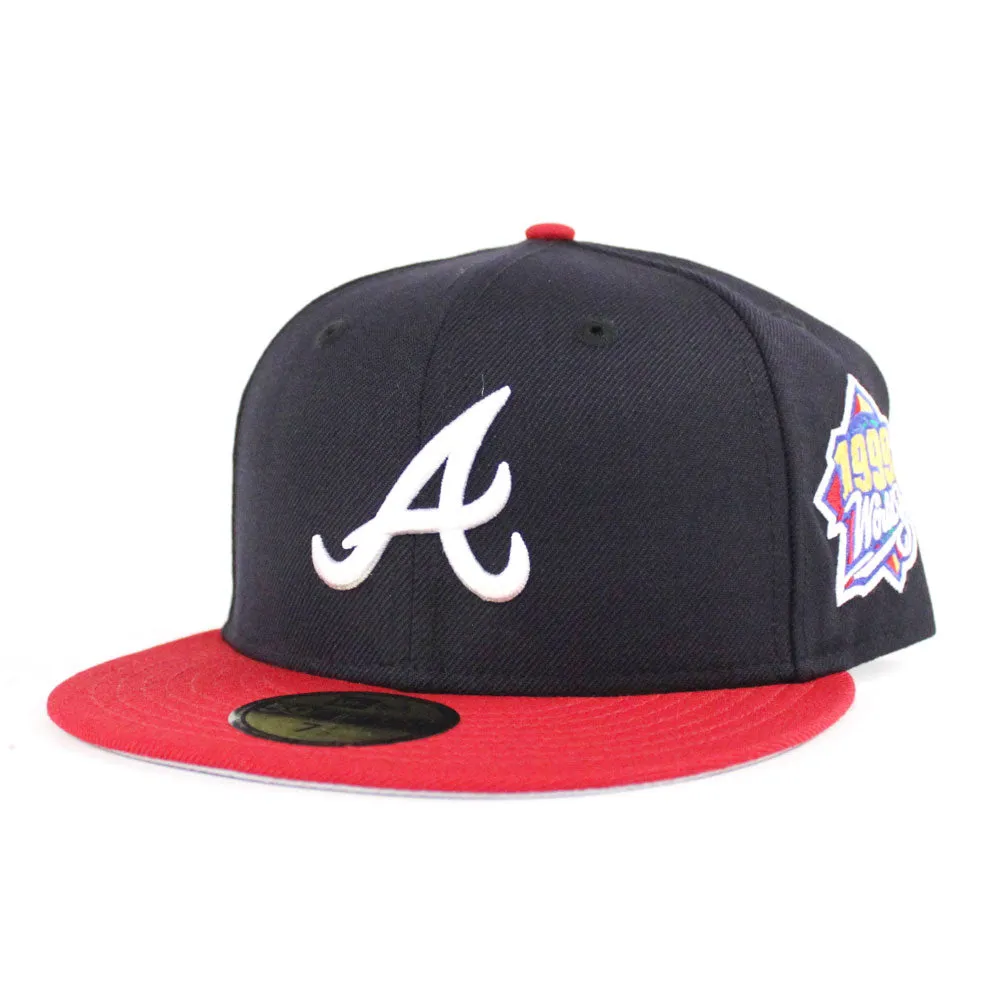 Atlanta Braves 1999 World Series New Era 59Fifty Fitted Hat (Navy Red Gray Under Brim)