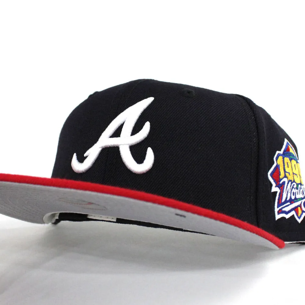 Atlanta Braves 1999 World Series New Era 59Fifty Fitted Hats (NAVY RED GRAY UNDER BRIM)