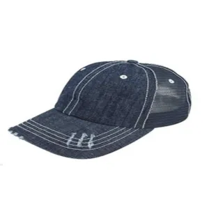 Bet On It Baseball Cap Denim Distressed Adjustable Loop Gender Neutral