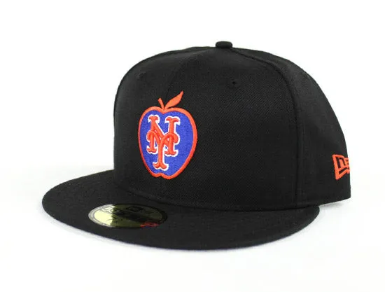 Big Apple New York Mets New Era 59Fifty Fitted Hats (Black Gray Under Brim)
