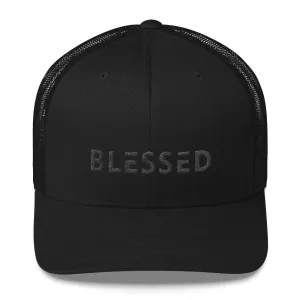 Blessed Black on Black Snapback Trucker Hat