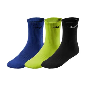 CALZE Mizuno Drylite Calze SOCKS CALZA FITNESS 3 PAIA ITALIA BLU GIALLO NERO