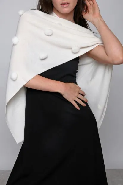 Cashmere Mink Fur Poms Topper