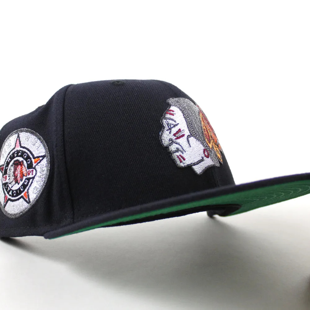Chicago Blackhawks 1921 Stadium New Era 59Fifty Fitted Hat (Navy Green Under brim)