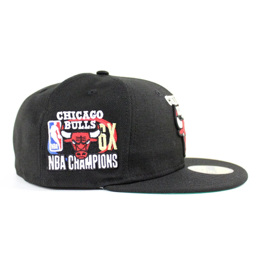 Chicago Bulls NBA CHAMP New Era 59fifty Fitted Hat (Black Gray Under Brim)