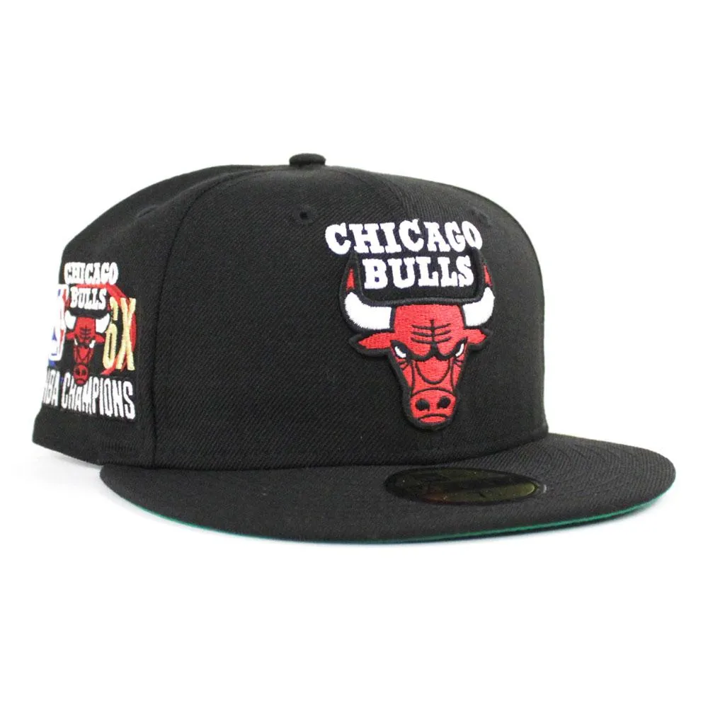 Chicago Bulls NBA CHAMP New Era 59fifty Fitted Hat (Black Gray Under Brim)