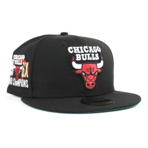 Chicago Bulls NBA CHAMP New Era 59fifty Fitted Hat (Black Gray Under Brim)