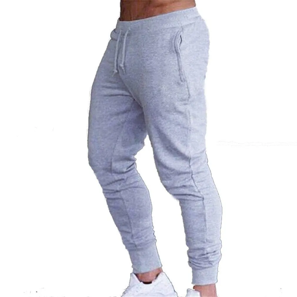 ContiNent 33 Fitness Muscle Gray Jogging Pants Solid Running Pants Men Sport Pencil Pants Men Cotton Soft Bodybuilding Joggers Gym Trousers