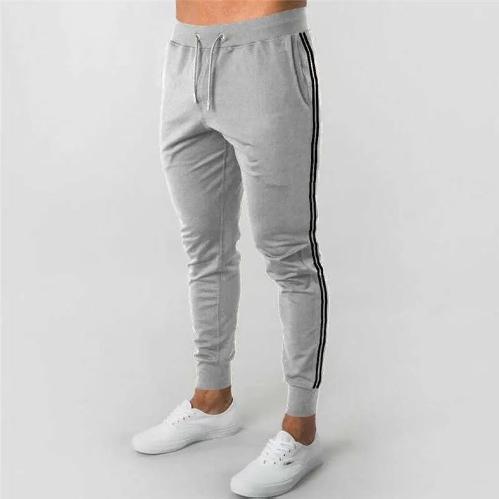 ContiNent 33 Fitness Muscle Gray Jogging Pants Solid Running Pants Men Sport Pencil Pants Men Cotton Soft Bodybuilding Joggers Gym Trousers