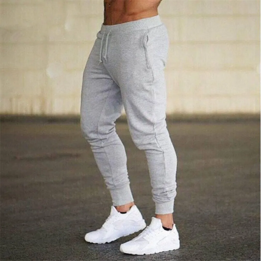 ContiNent 33 Fitness Muscle Gray Jogging Pants Solid Running Pants Men Sport Pencil Pants Men Cotton Soft Bodybuilding Joggers Gym Trousers