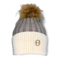 Cottesmore Beanie  Taupe and Cream