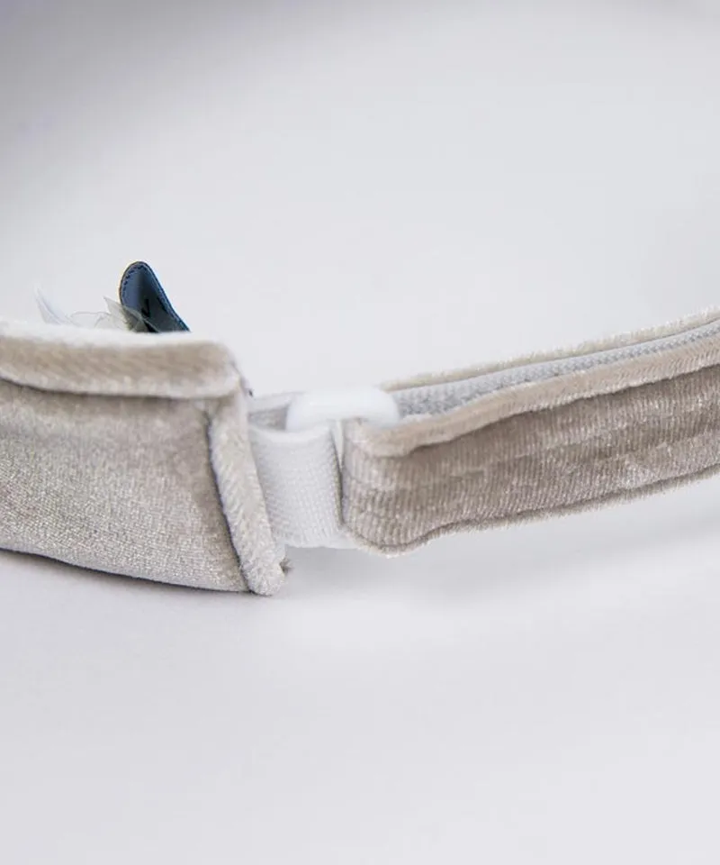 CREVE NINE: Velvet Chain Visor - Beige