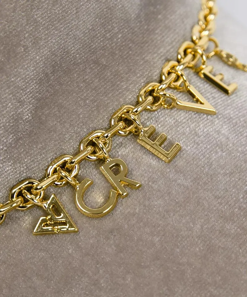 CREVE NINE: Velvet Chain Visor - Beige
