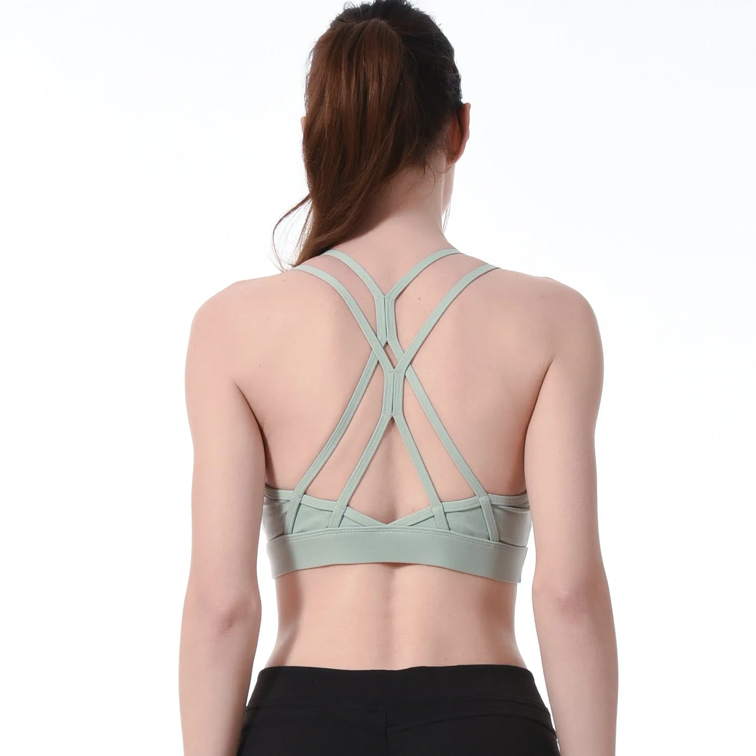 Cross Back Strapy Sports Bra