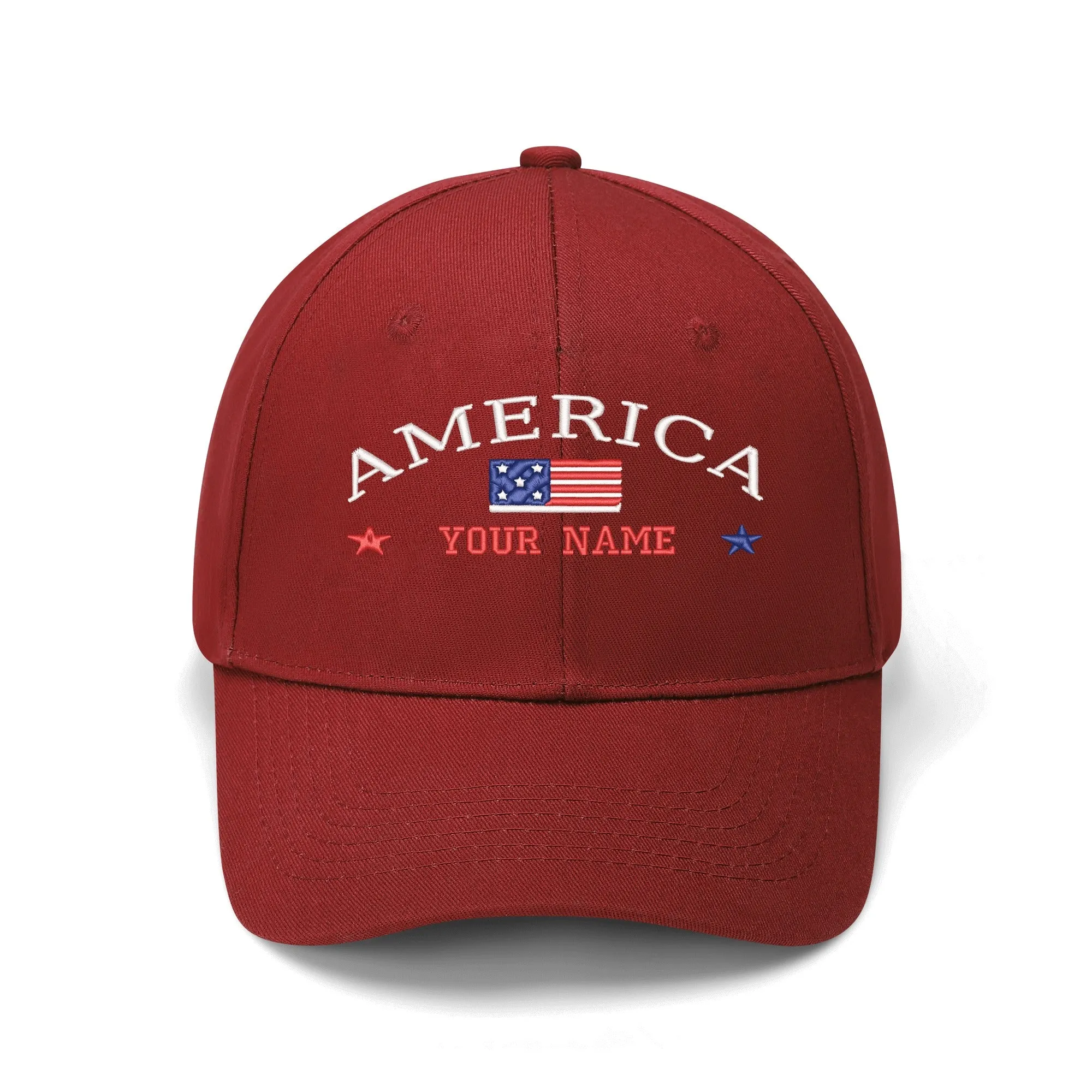 Customizable Name American Embroidered Baseball Cap