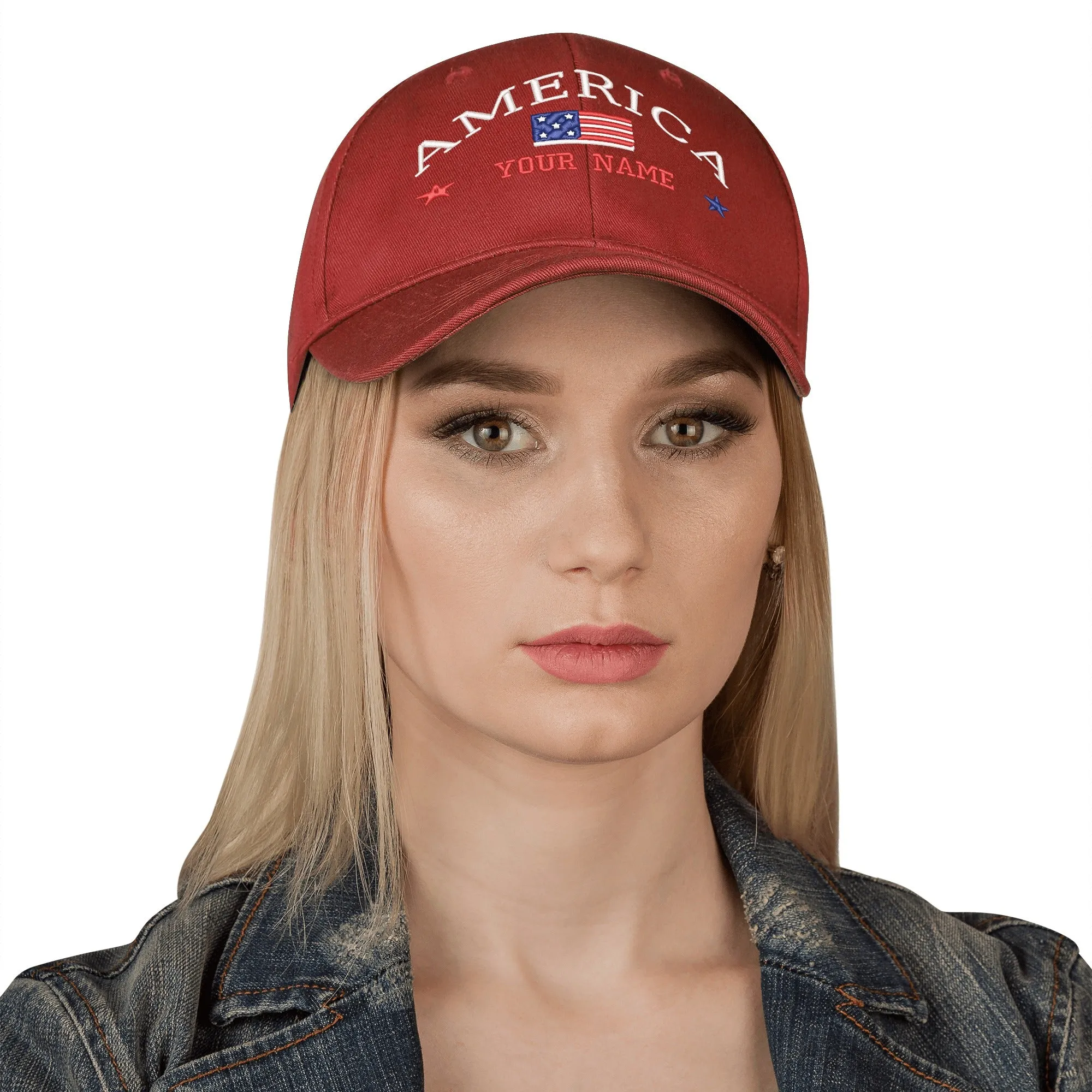 Customizable Name American Embroidered Baseball Cap