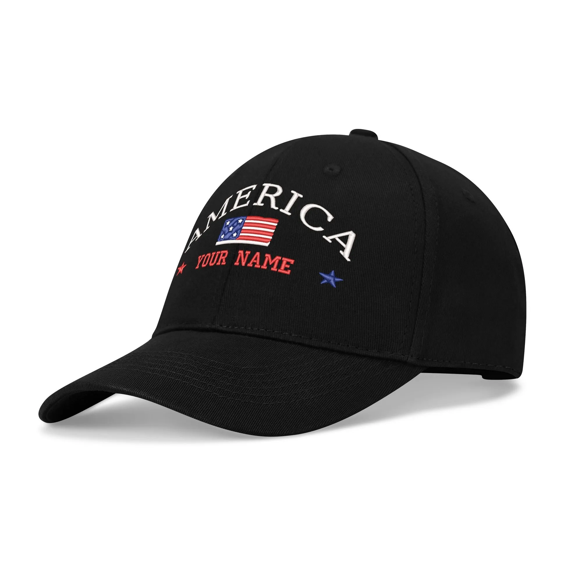 Customizable Name American Embroidered Baseball Cap