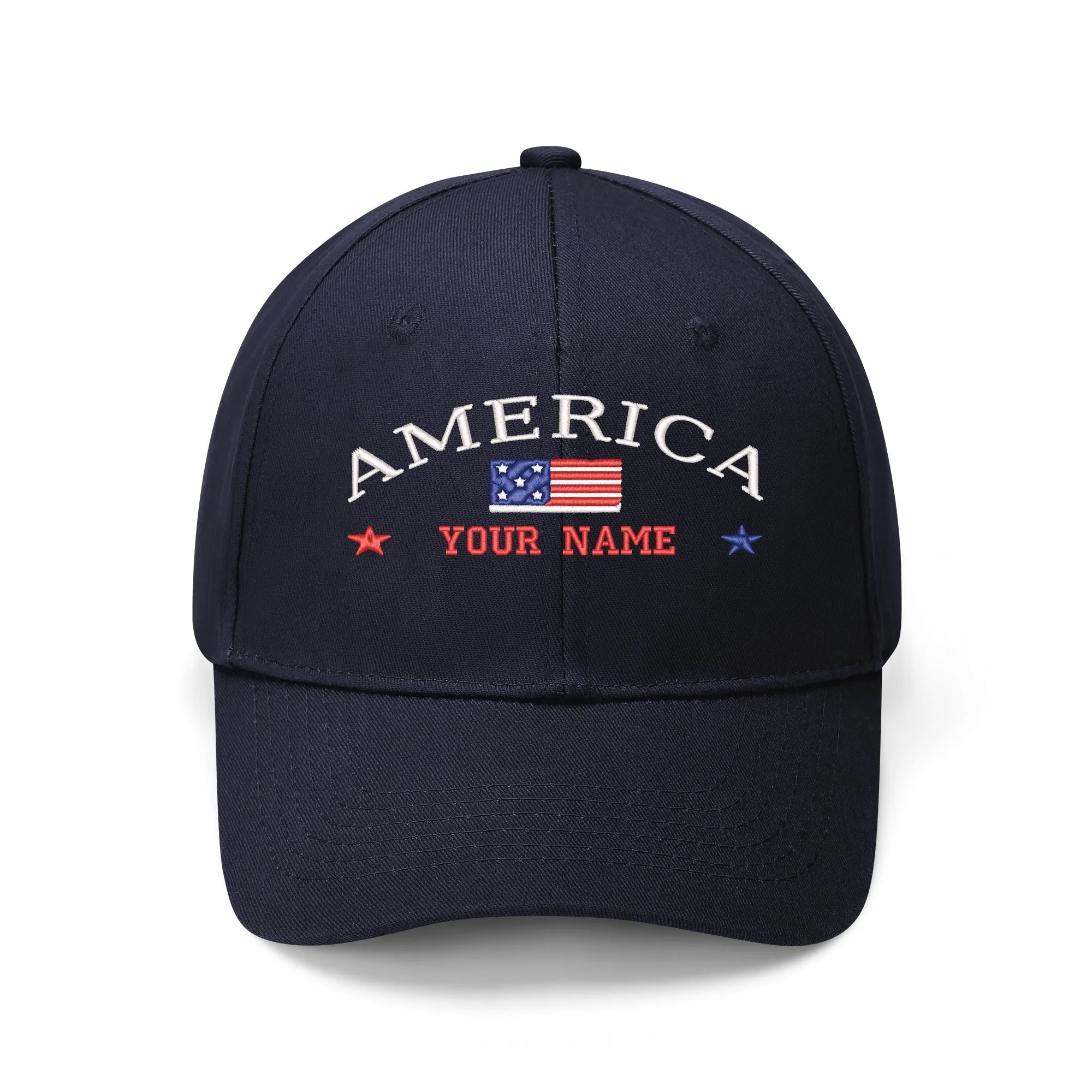 Customizable Name American Embroidered Baseball Cap