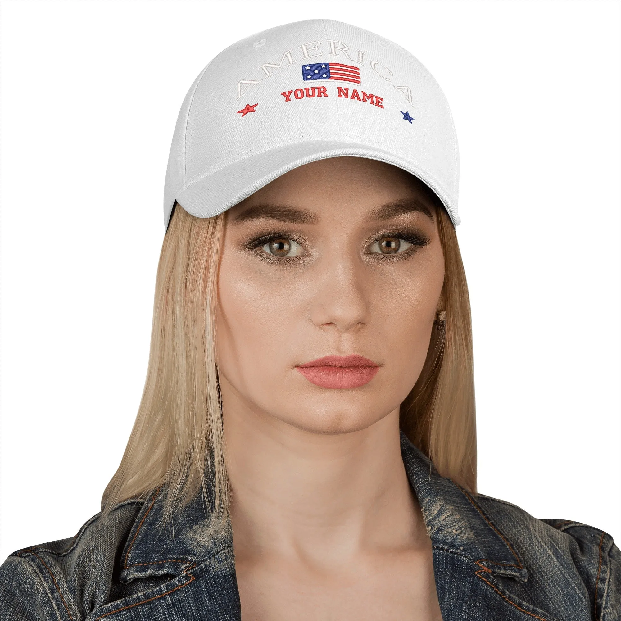 Customizable Name American Embroidered Baseball Cap