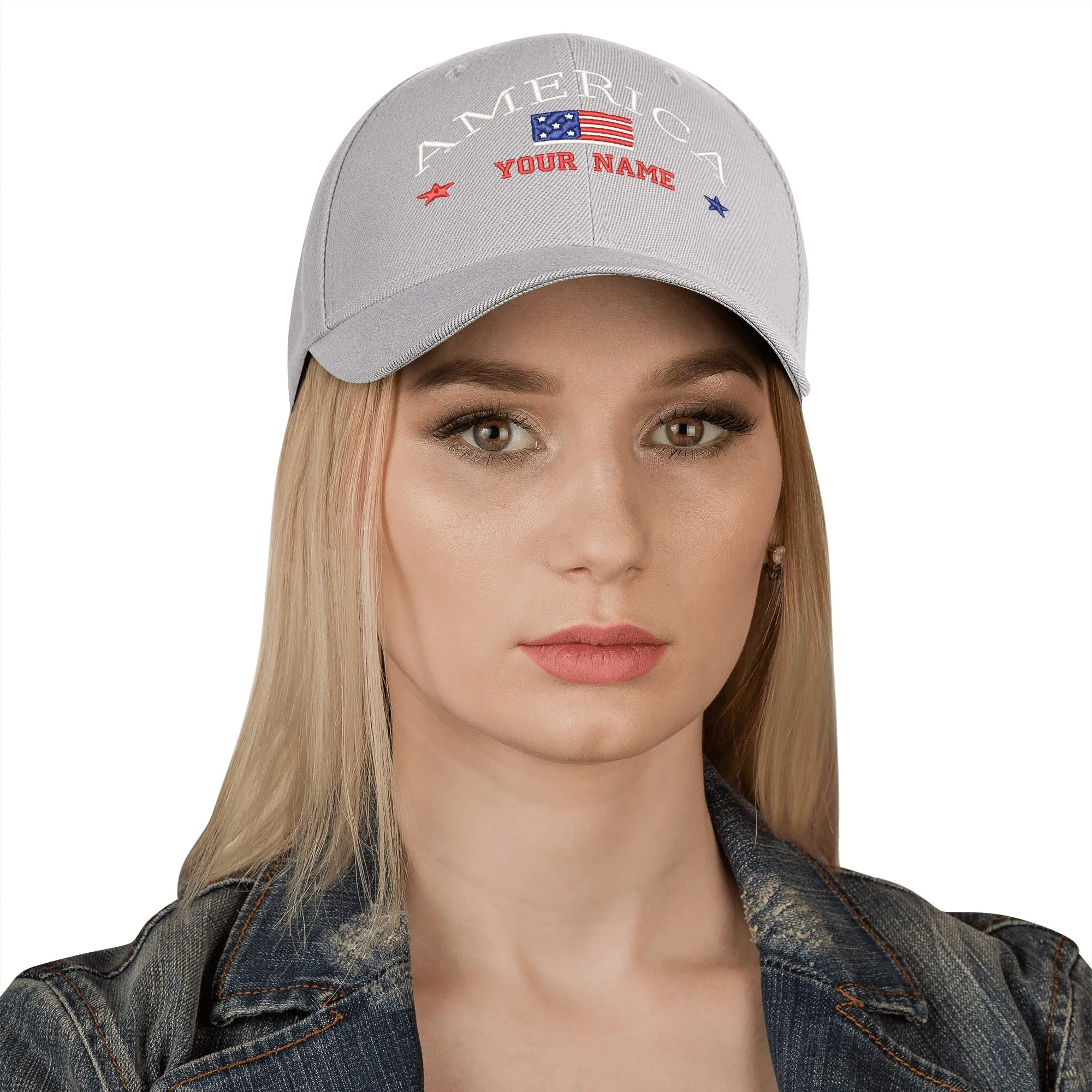 Customizable Name American Embroidered Baseball Cap