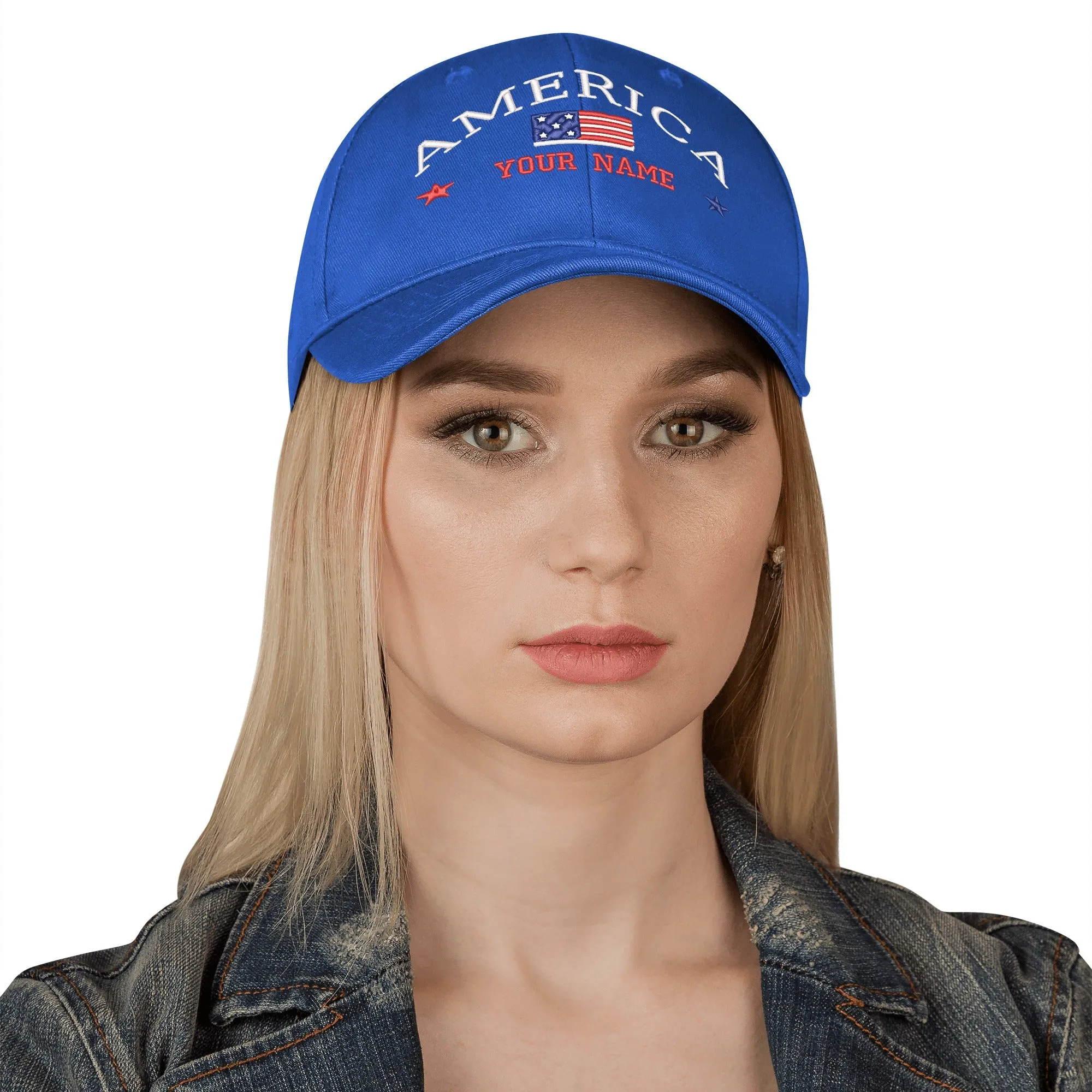 Customizable Name American Embroidered Baseball Cap