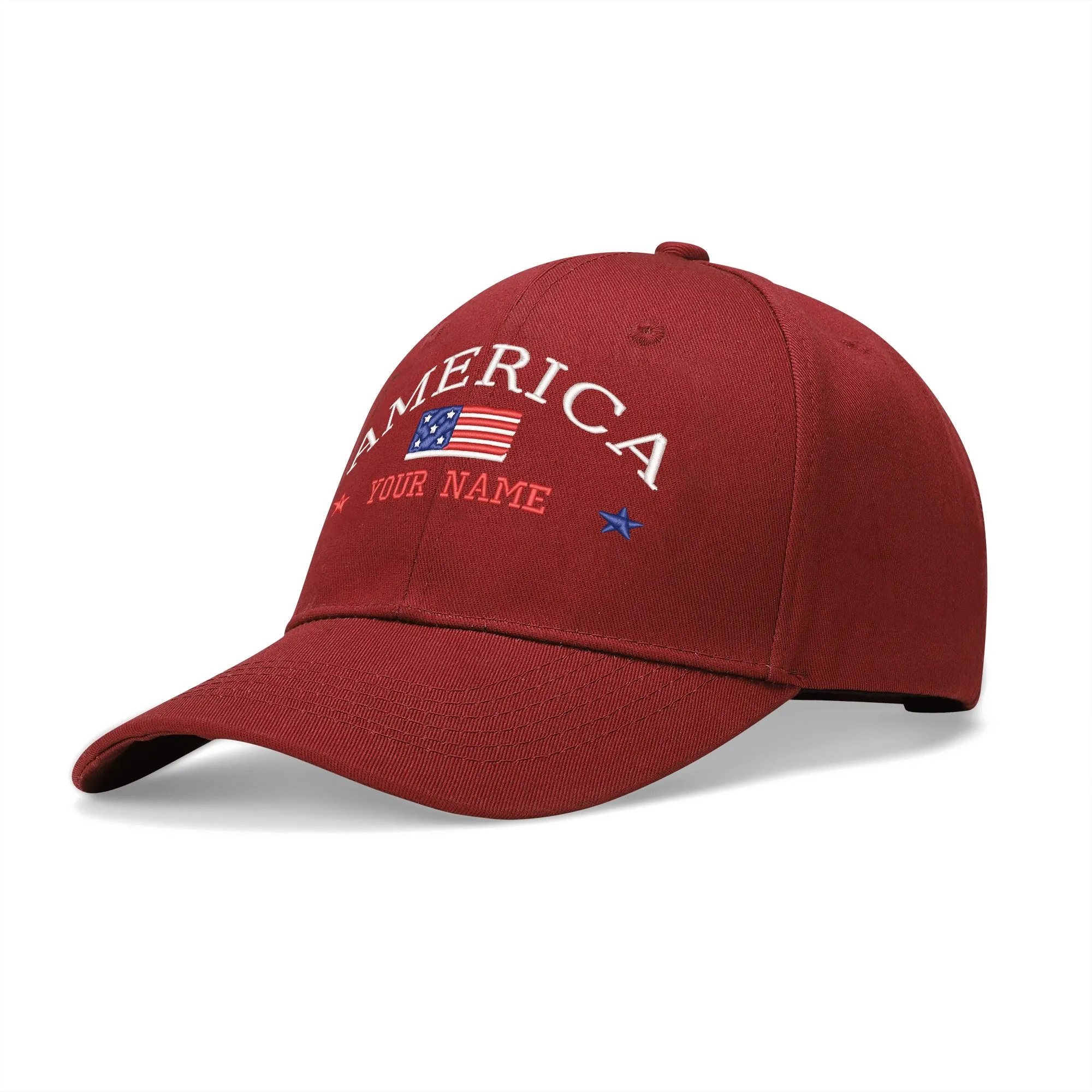 Customizable Name American Embroidered Baseball Cap
