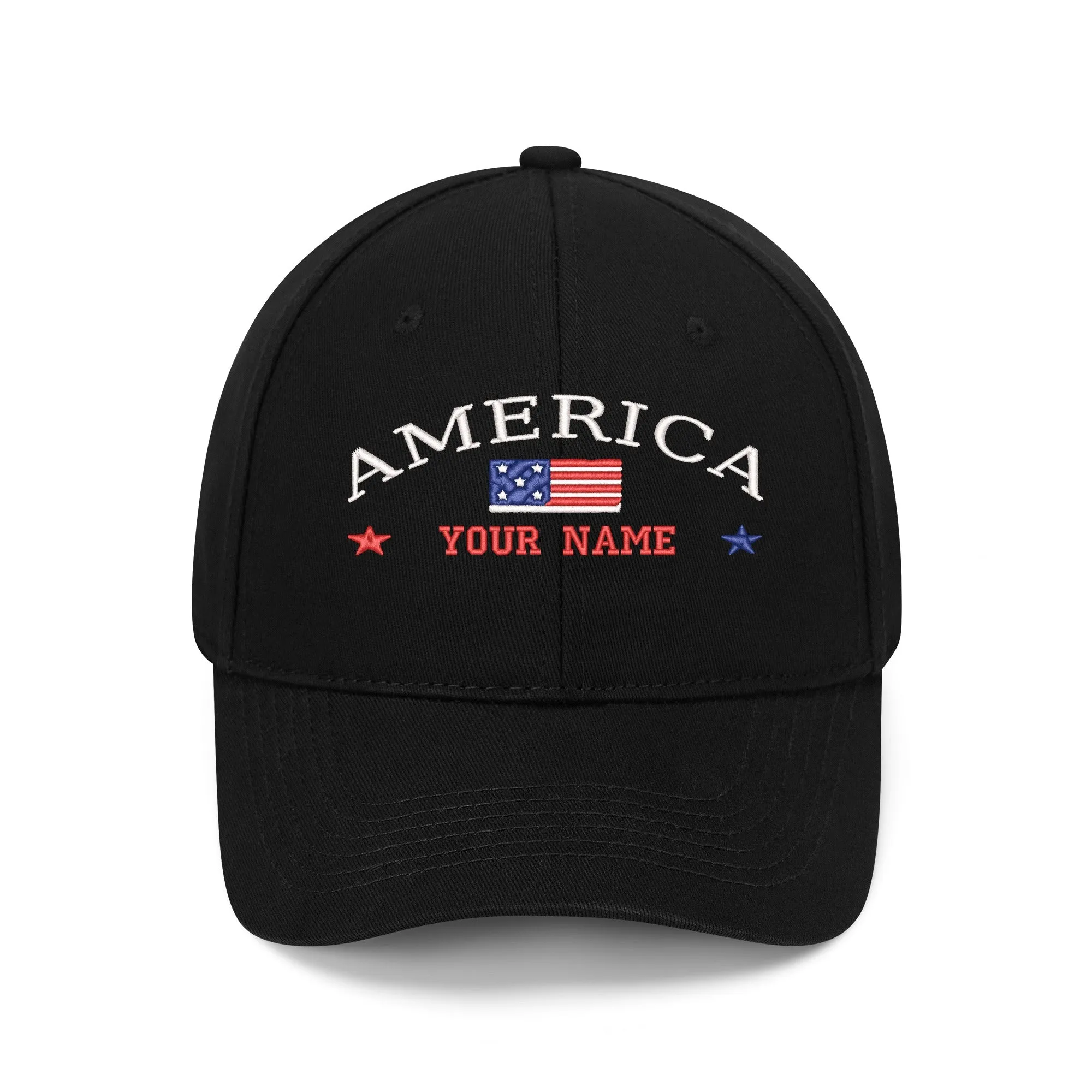 Customizable Name American Embroidered Baseball Cap