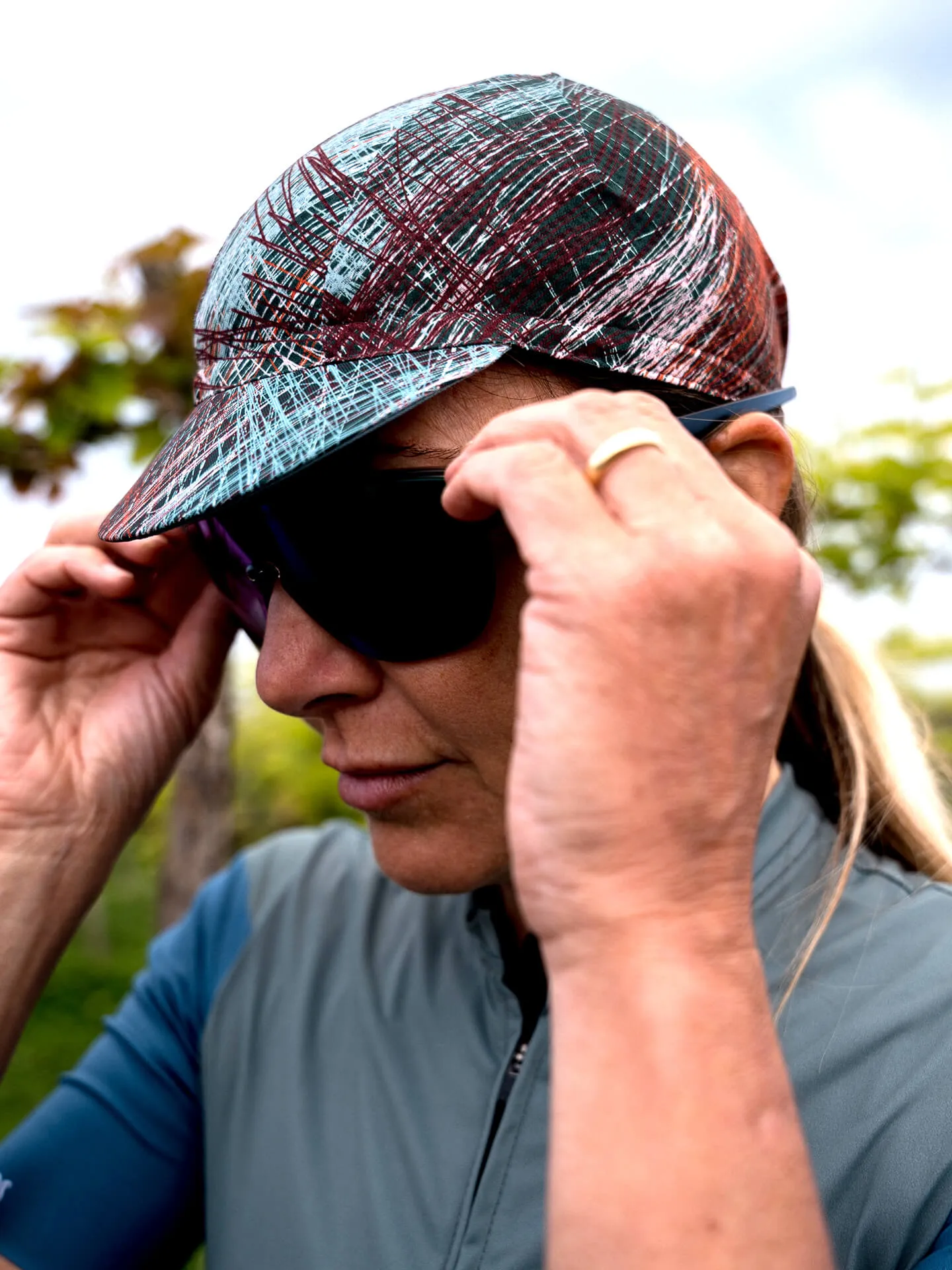 Cycling Cap — Tri-Summer Basquiat Forest Green