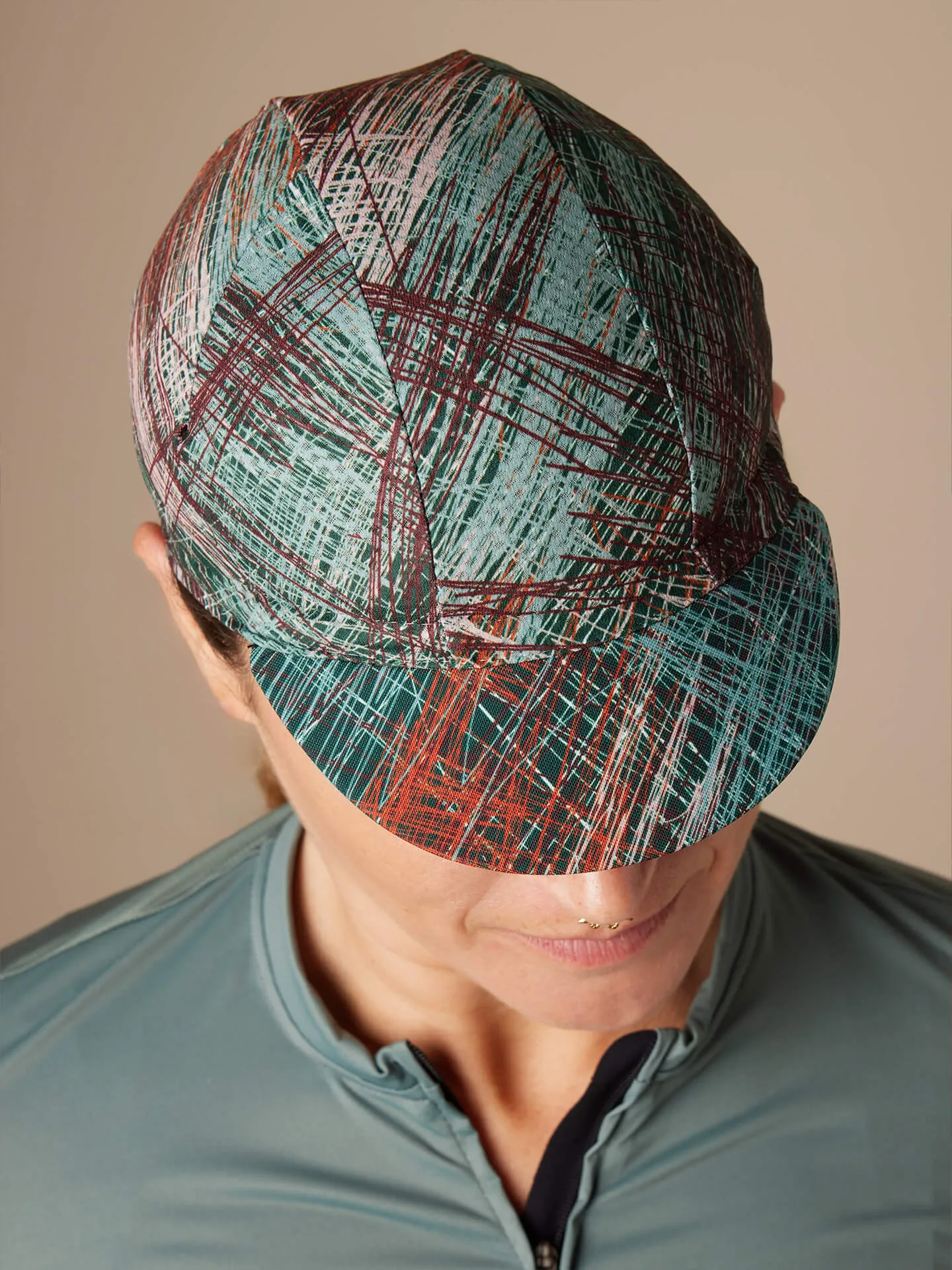 Cycling Cap — Tri-Summer Basquiat Forest Green