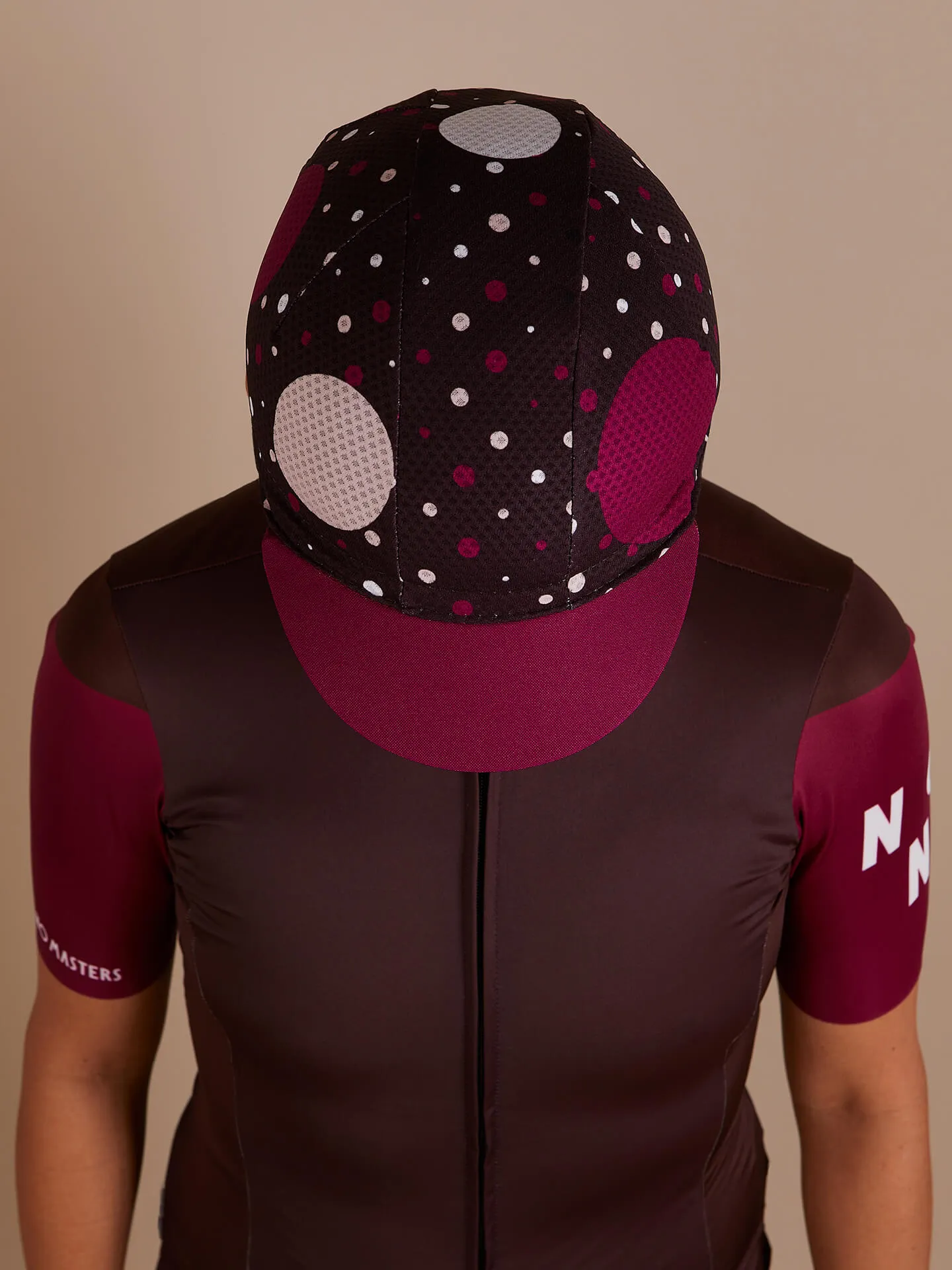 Cycling Cap — Tri-Summer Polka Dots Dark Chocholate Brown