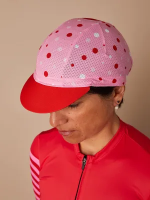 Cycling Cap — Tri-Summer Polka Dots Pink